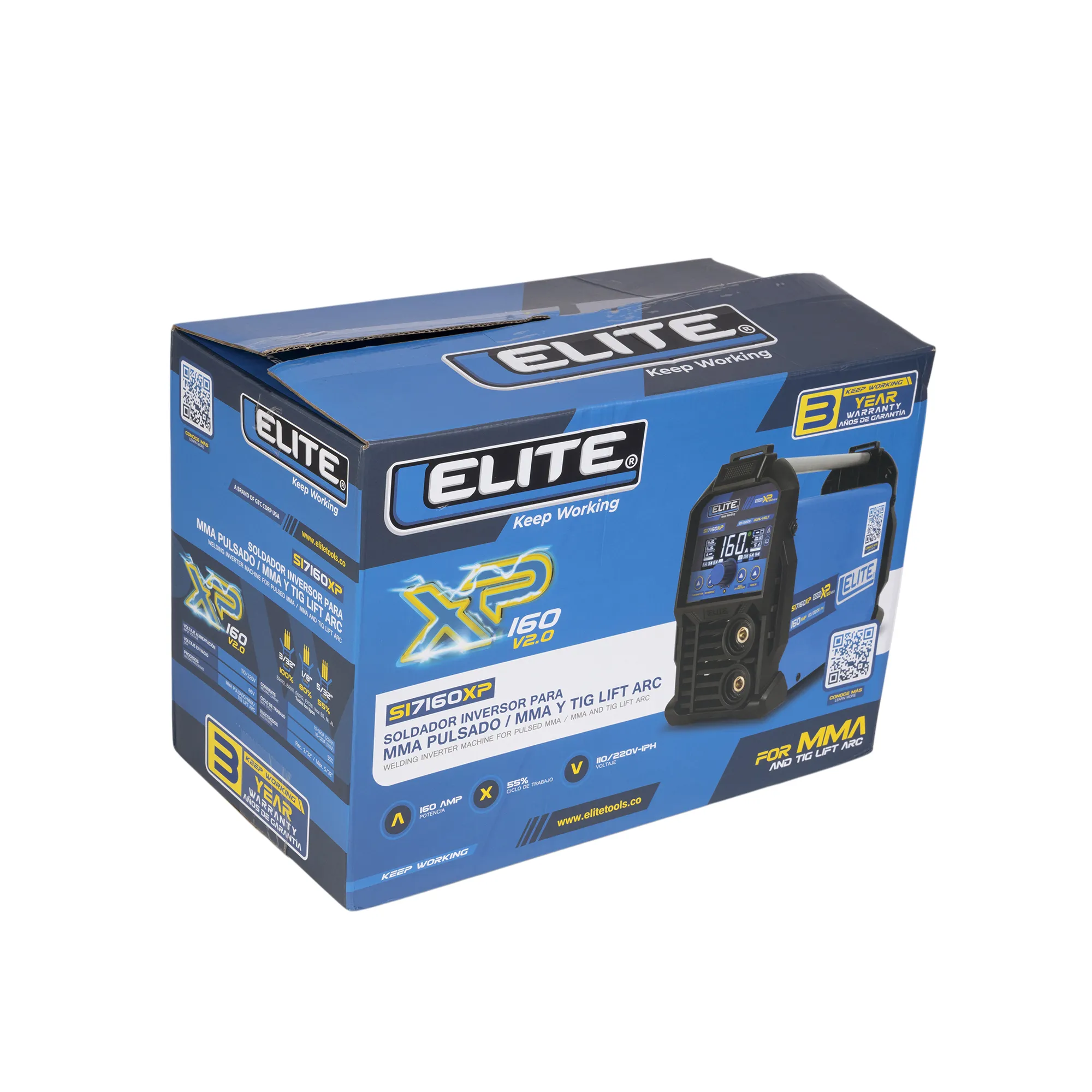 Equipo de soldadura inversor ELITE ARC 160XP 110/220V - 160A